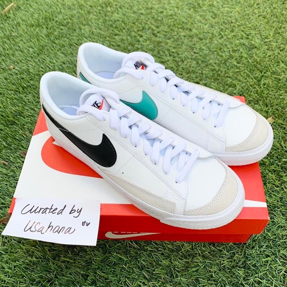Nike Blazer low gs white black teal shoes - Picture 2 of 4